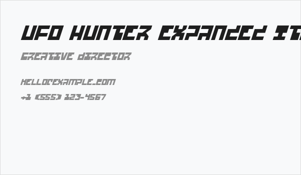 UFO Hunter Expanded Italic Business Card