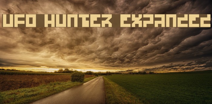 UFO Hunter Expanded Font examples