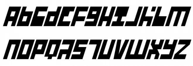 UFO Hunter Italic 字体 大写