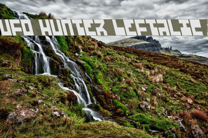 UFO Hunter Leftalic フォント examples