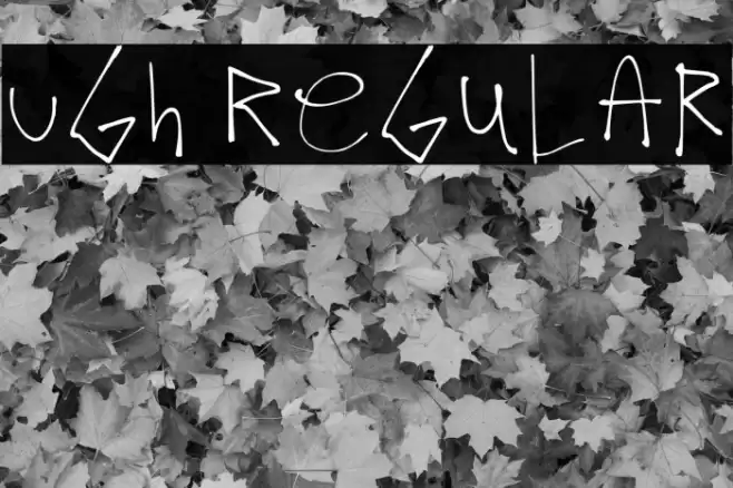 Ugh Regular Schriftart examples