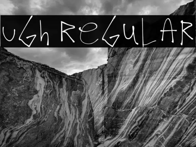 Ugh Regular Schriftart examples