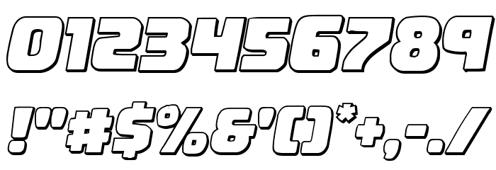 Uglier Things 3D Italic Font OTHER CHARS