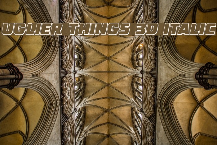 Uglier Things 3D Italic Font examples