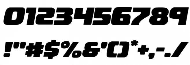 Uglier Things Expanded Italic Font OTHER CHARS