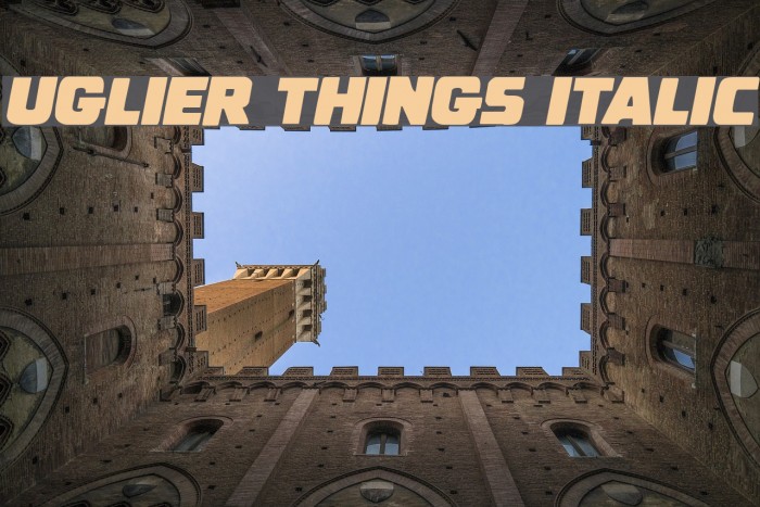 Uglier Things Italic Font examples