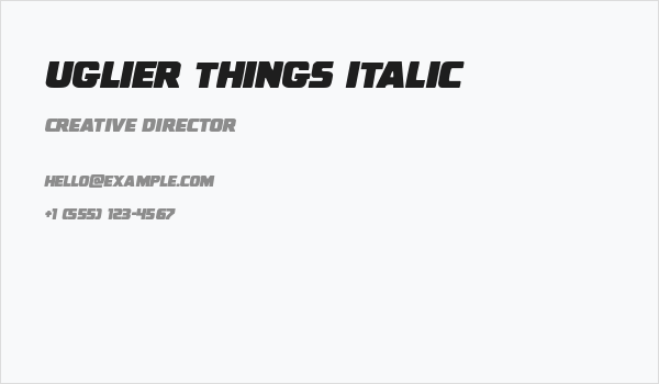 Uglier Things Italic Business Card