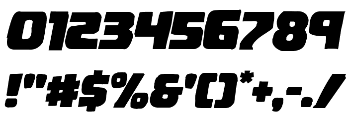 Uglier Things Mangled Italic Font OTHER CHARS