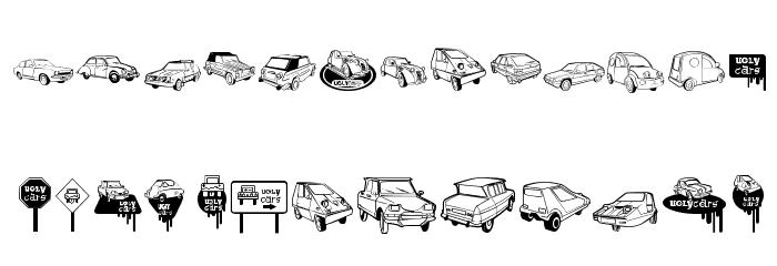 Ugly Cars Font LOWERCASE