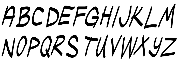 Ugly Kids Italic Font LOWERCASE