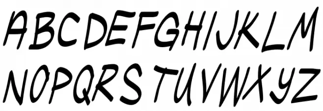 Ugly Kids Italic फ़ॉन्ट लोअरकेस