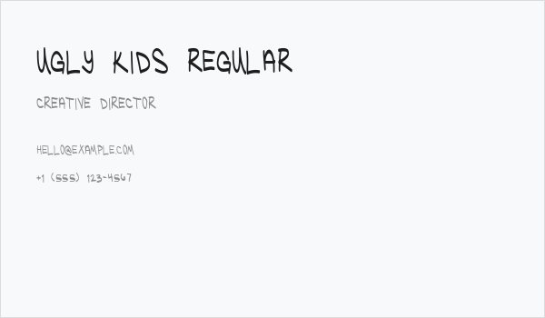 Ugly Kids Regular Business Card