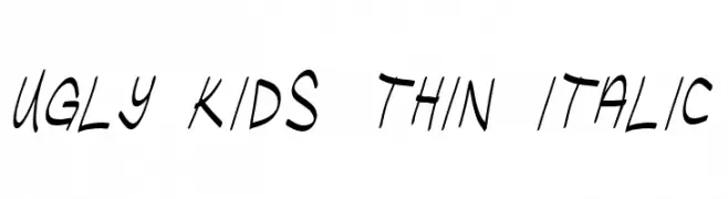 Ugly Kids Thin Italic  नि: शुल्क फ़ॉन्ट्स डाउनलोड