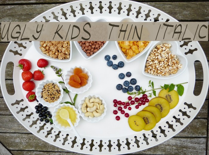 Ugly Kids Thin Italic Font examples