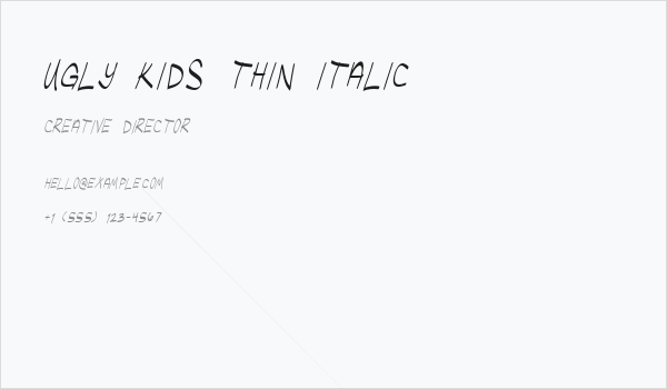 Ugly Kids Thin Italic Business Card