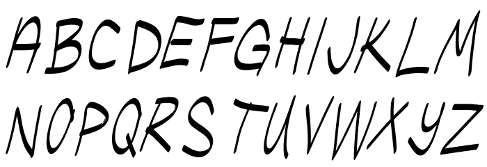 Ugly Kids Thin Italic Font LOWERCASE