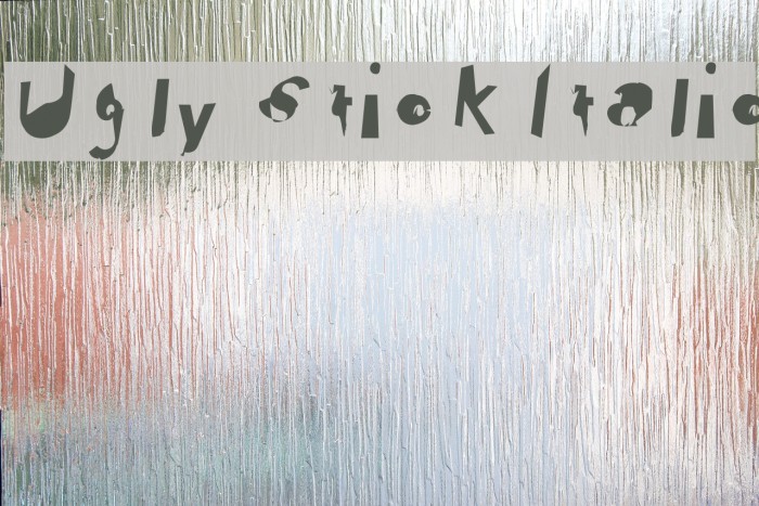 Ugly Stick Italic Font examples