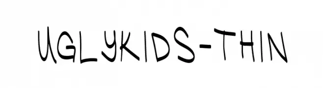 UglyKids-Thin  नि: शुल्क फ़ॉन्ट्स डाउनलोड
