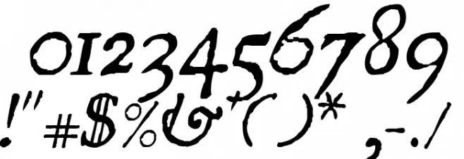 UglyQua-Italic Шрифта ДРУГИЕ символов