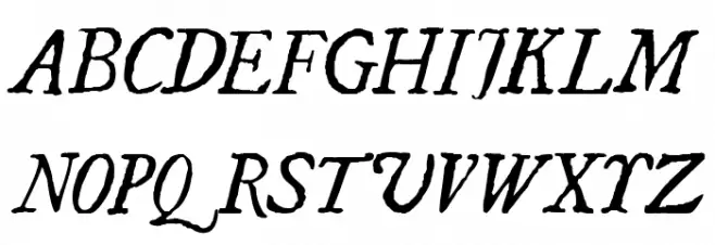 UglyQua-Italic フォント 大文字