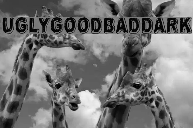 Uglygoodbaddark Font examples