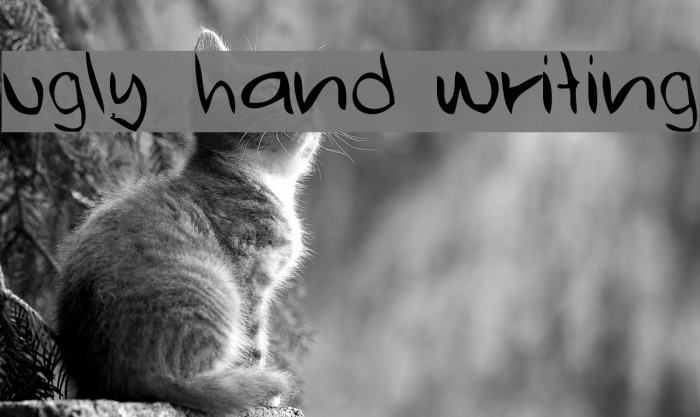 ugly hand writing Font examples