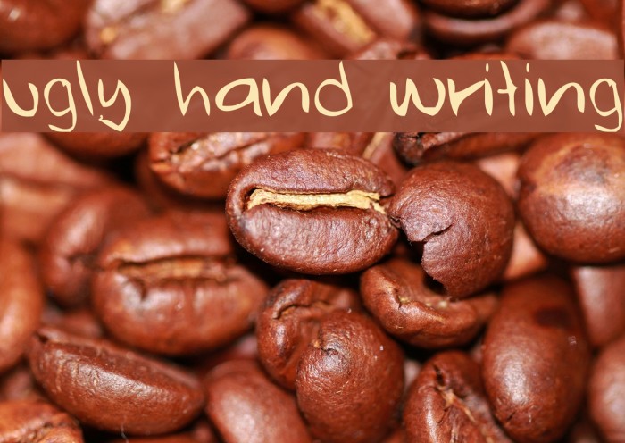 ugly hand writing Font examples