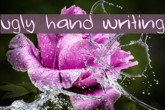 ugly hand writing Font examples