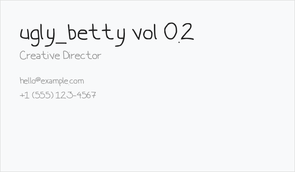 ugly_betty vol 0.2 Business Card