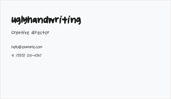 uglyhandwriting Business Card