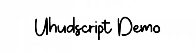 Uhudscript Demo  नि: शुल्क फ़ॉन्ट्स डाउनलोड