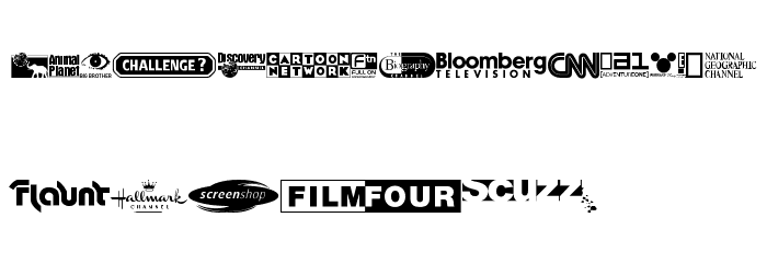 UK Digital TV Channel Logos Font LOWERCASE