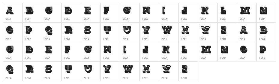UKAMENO 3D Flat Regular Character Map