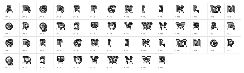 UKAMENO 3D Regular Character Map