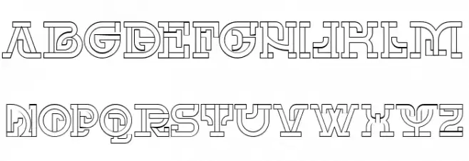 UKAMENO Hollow Regular Font OTHER CHARS