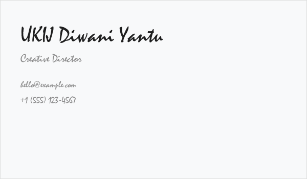 UKIJ Diwani Yantu Business Card