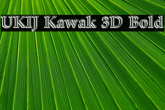 UKIJ Kawak 3D Bold Font examples
