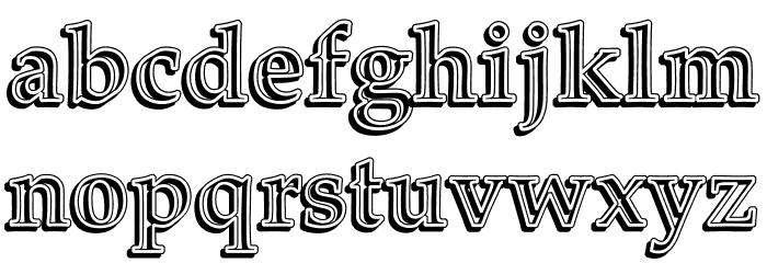 UKIJ Kawak 3D Bold Font LOWERCASE