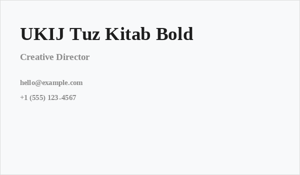 UKIJ Tuz Kitab Bold Business Card