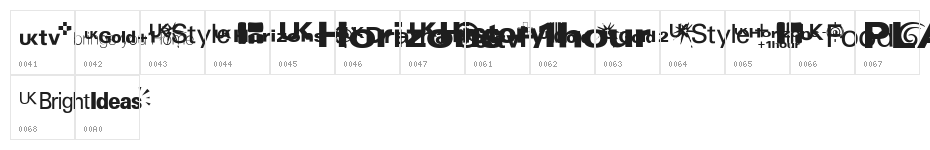 UKtv Family Logos Character Map
