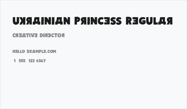 Ukrainian Princess Regular Business Card