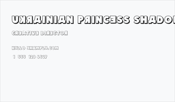 Ukrainian Princess Shadow Regular Business Card