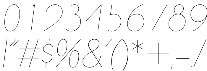 UltimaPDab-HairlineItalic Font OTHER CHARS