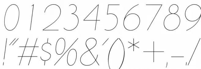 UltimaPDab-HairlineItalic Font OTHER CHARS