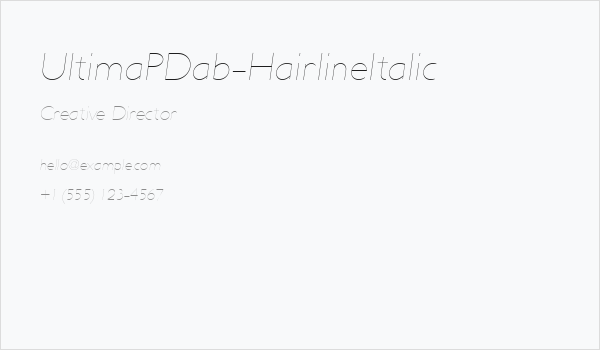 UltimaPDab-HairlineItalic Business Card