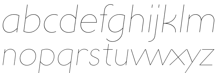 UltimaPDab-HairlineItalic Font LOWERCASE