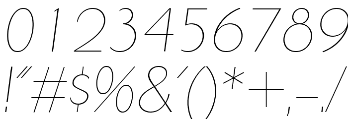 UltimaPDad-UltraLightItalic Font OTHER CHARS
