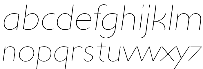 UltimaPDad-UltraLightItalic Font LOWERCASE