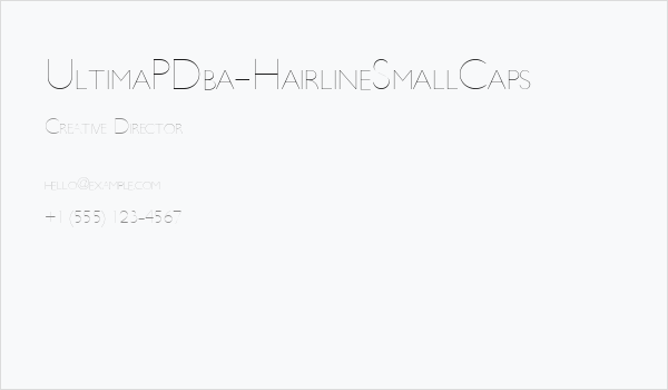 UltimaPDba-HairlineSmallCaps Business Card