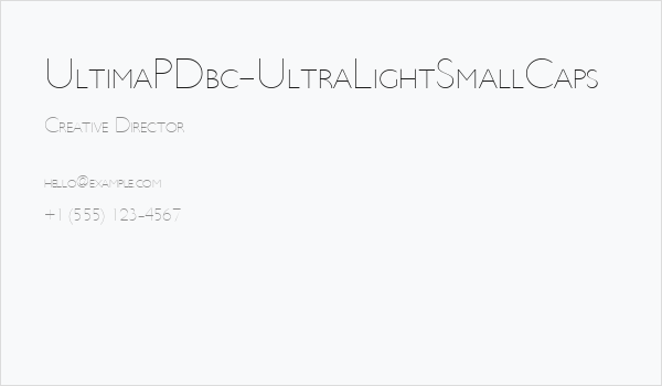 UltimaPDbc-UltraLightSmallCaps Business Card